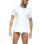 bawełniana koszulka męska z krótkim rękawem biała